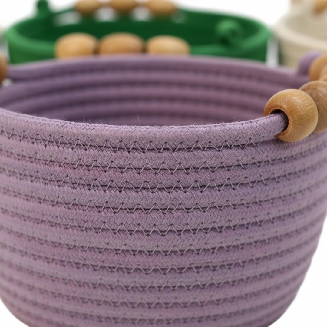 Stylish Beaded Handles for Eco-Friendly Baskets